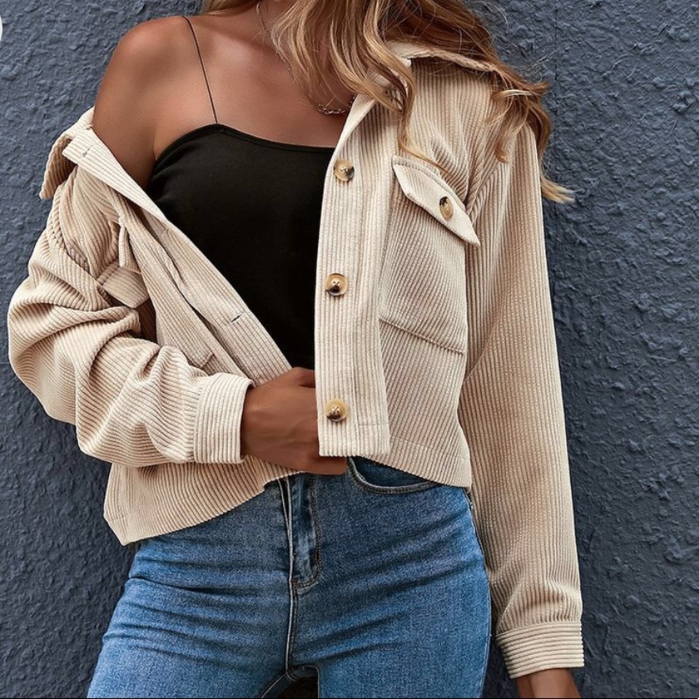 Avec Les Filles Beige Corduroy Jacket